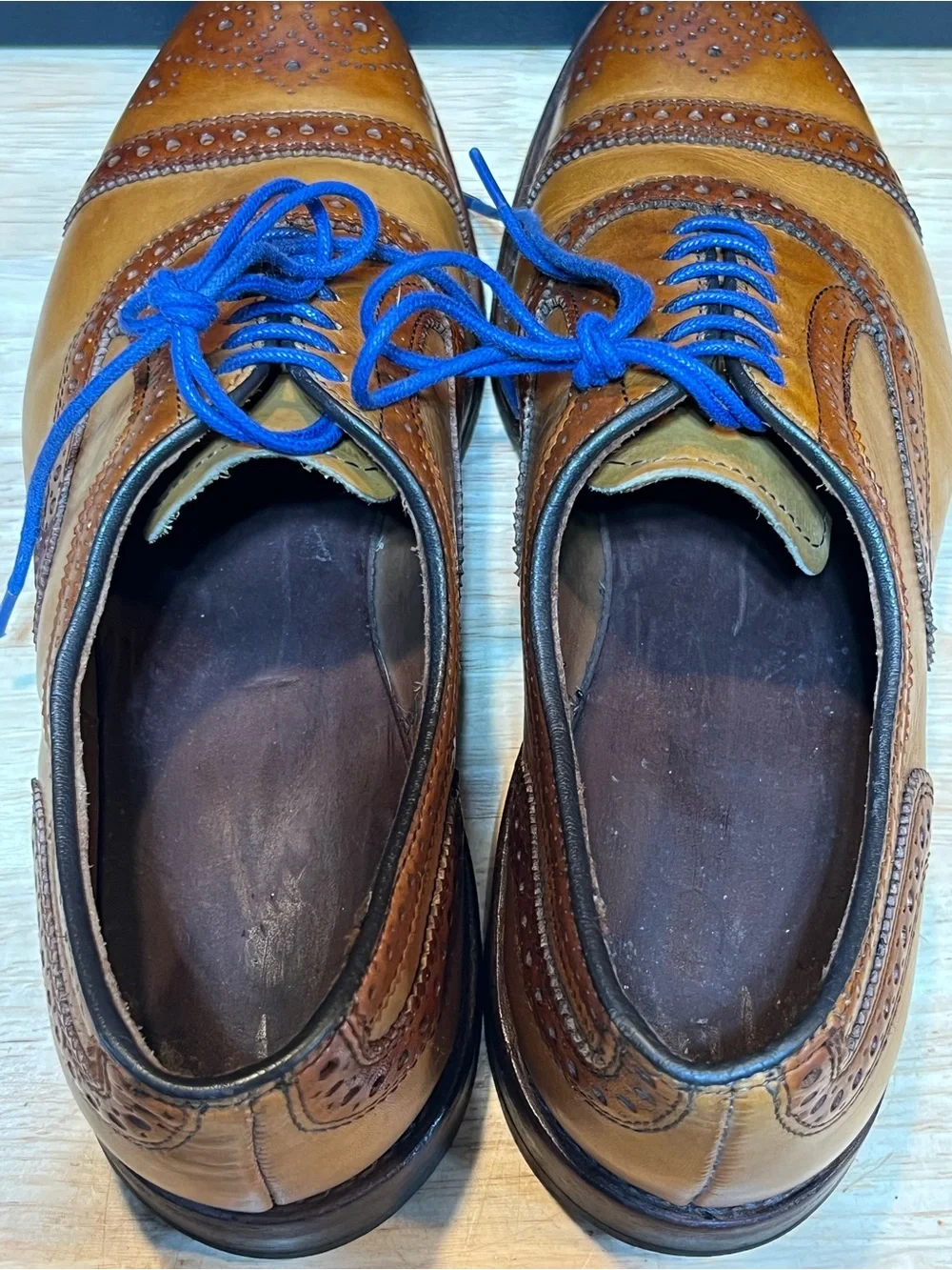 Allen Edmonds Strand Men’s Walnut Leather Cap Toe Oxfords w/ Patinas Sz 9D 🇺🇸